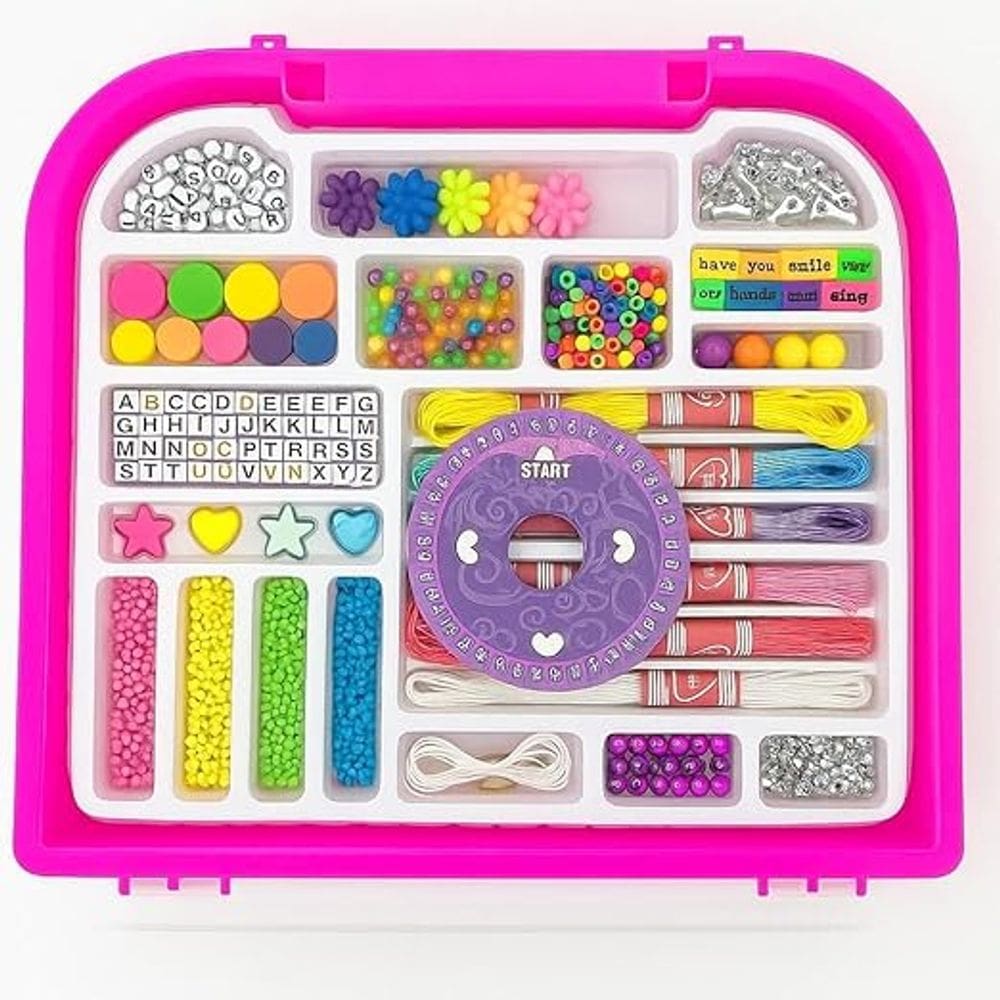 Kit de Bijuterias Infantil Emoticon Jewelry com Mais de 30 Peças Crie Pulseiras e Colares