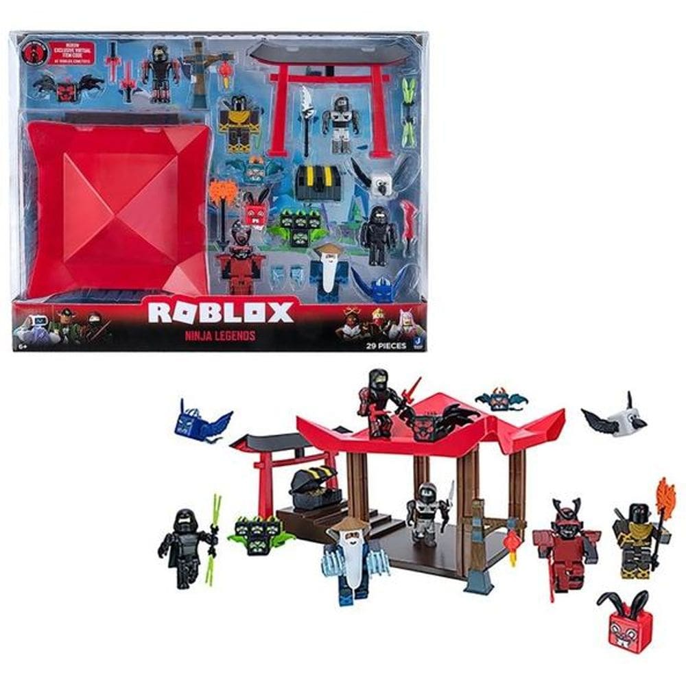 Bonecos Roblox Playset de Luxo Ninja Legends Com 6 Personagens e 23 Acessórios - Item Virtual Exclusivo - Sunny - 2239