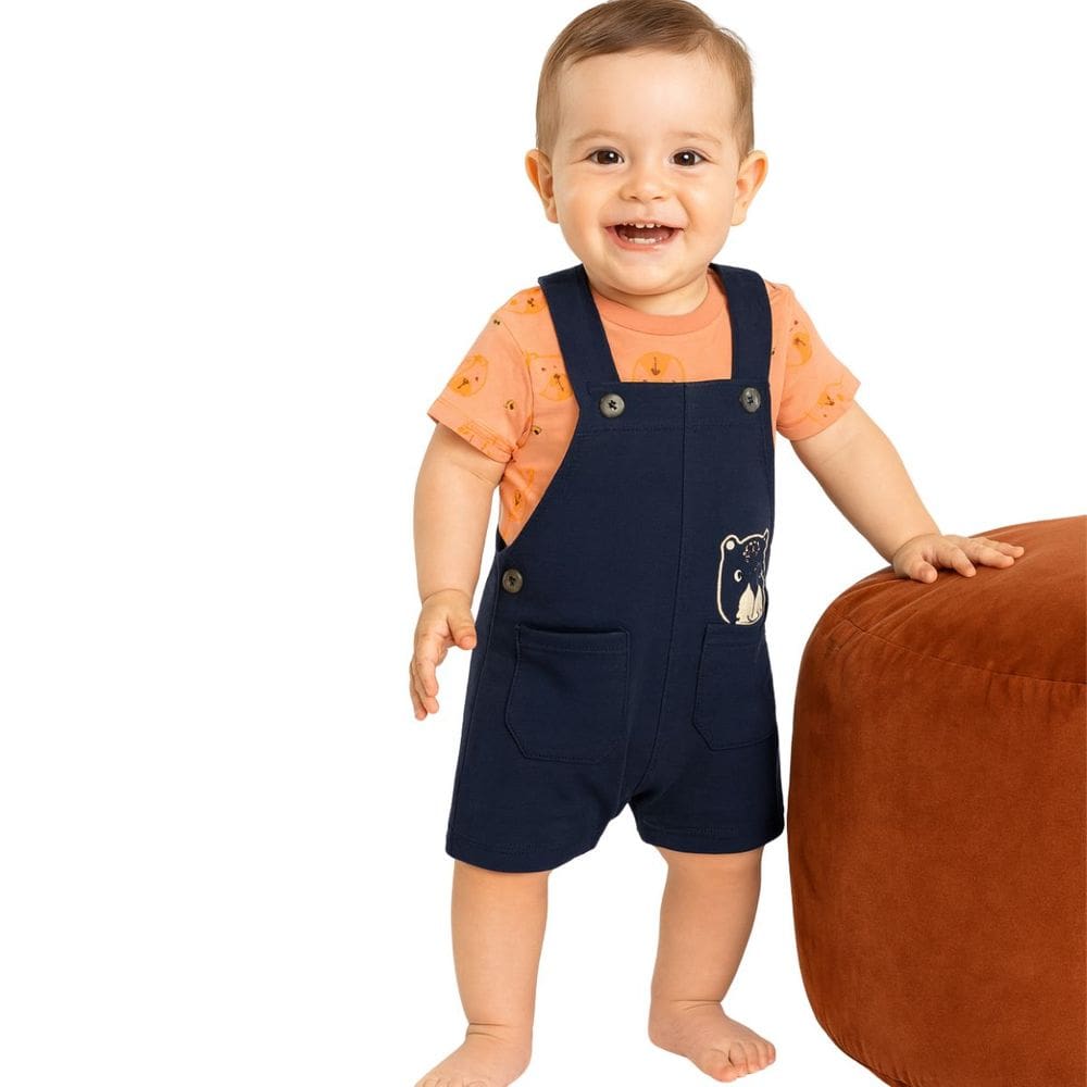 Conjunto Infantil Blusa Ursinhos + Jardineira Trick Nick