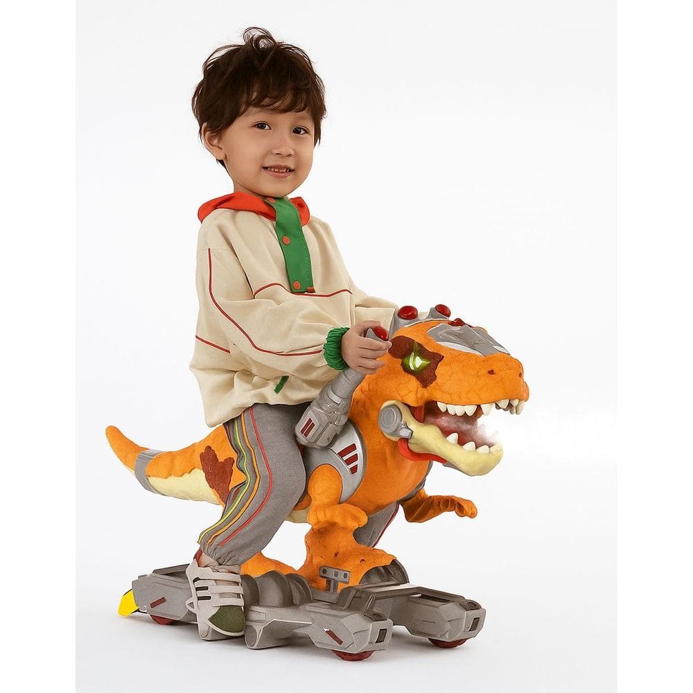Dinossauro Scooter Super Mecânico com Luzes Música e Spray – Brinquedo Infantil Interativo com Rodinhas