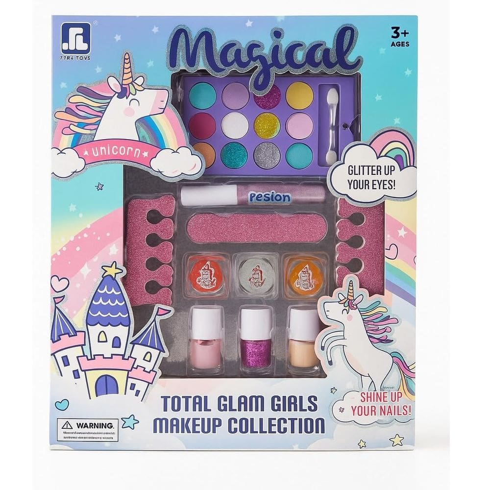 Maquiagem Infantil Kit Unicorn Magical – Total Glam Girls, com Sombras, Esmaltes e Acessórios