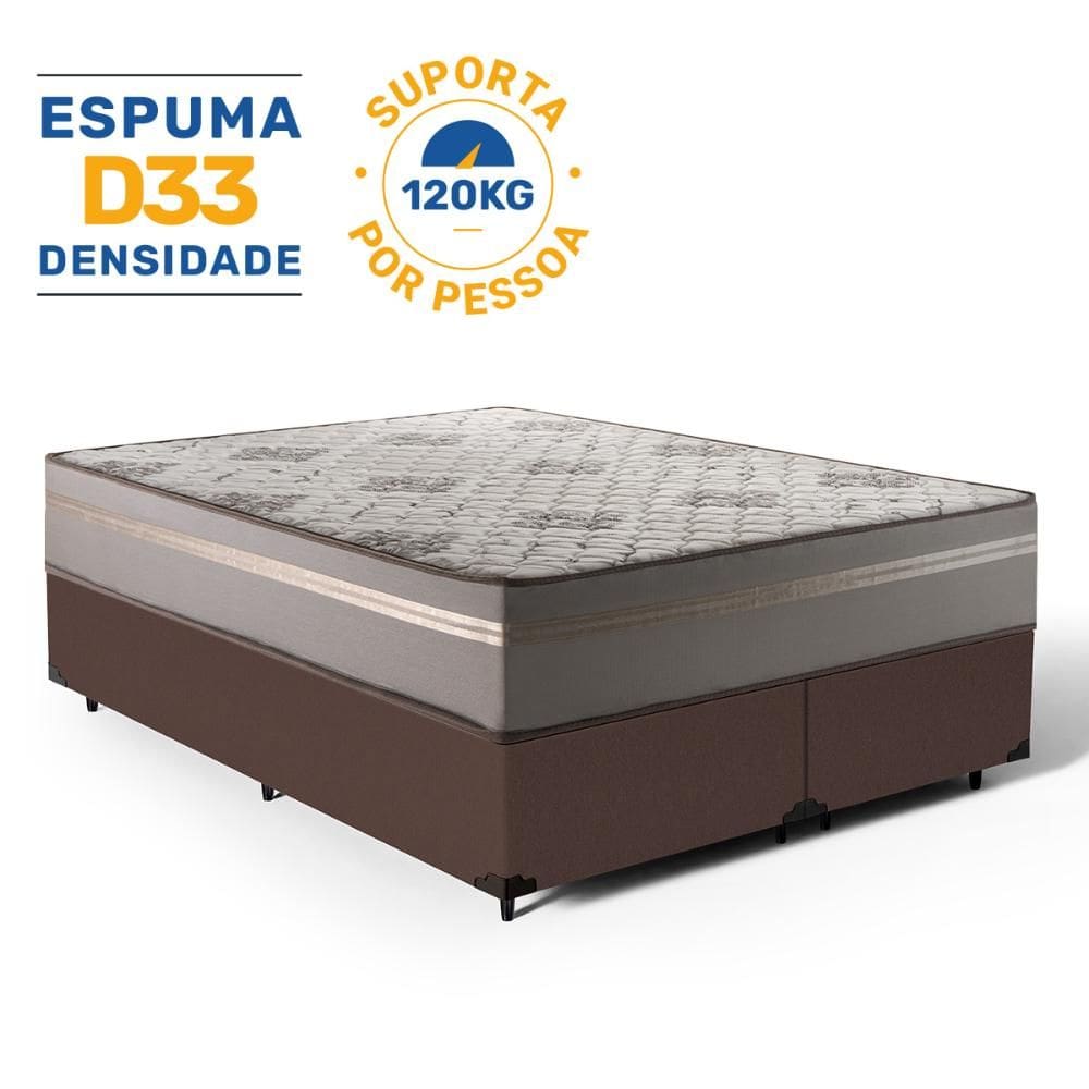 Cama Box com Colchão de Espuma D33 Millenium One Face King 193cm