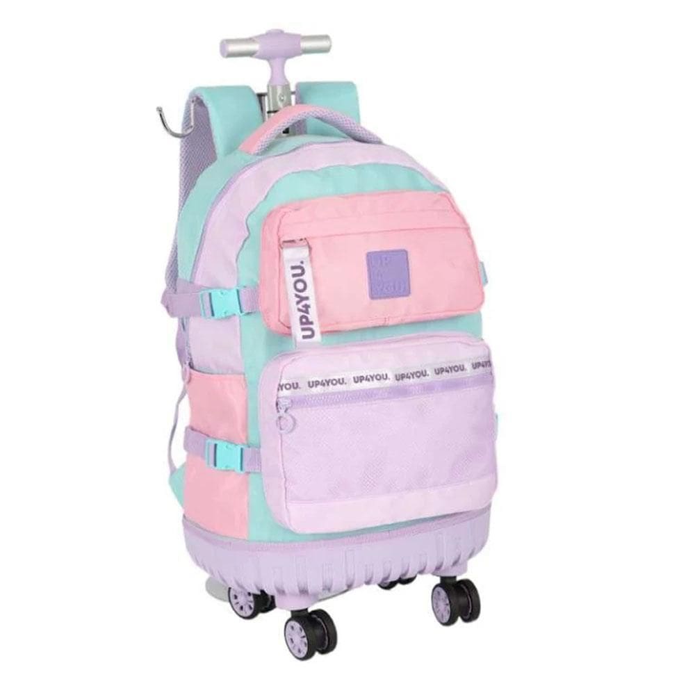 Mochila Rodinha 18 Larissa Manoela Rosa E Turquesa Up4You