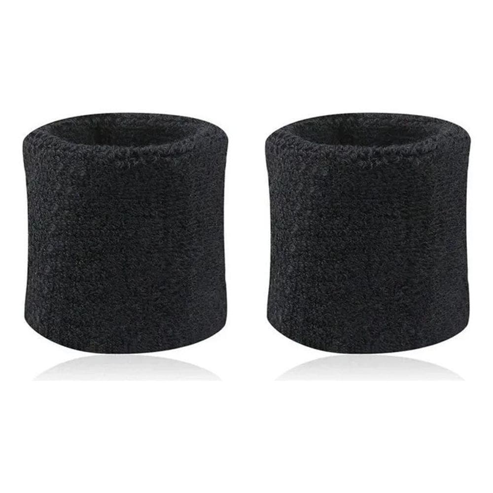 Par Munhequeira Atoalhada Pulso Tênis Basquete Squash Cor Pr