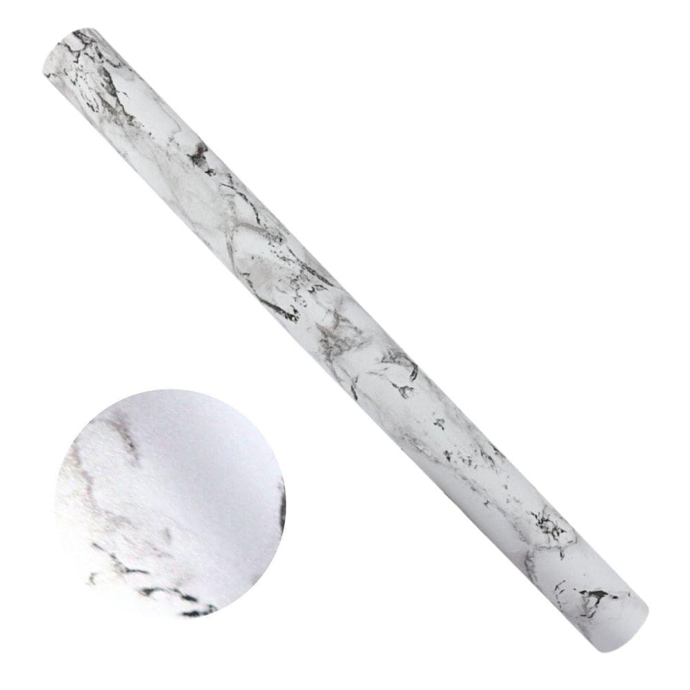 Kit 06 Rolos Com 05 Metros Papel De Parede Marmorizado Preto