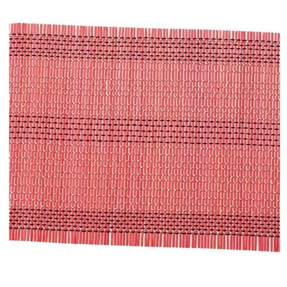 Kit Jogo Americano Bambu 4 Peças Unicolor Rosa Jolitex