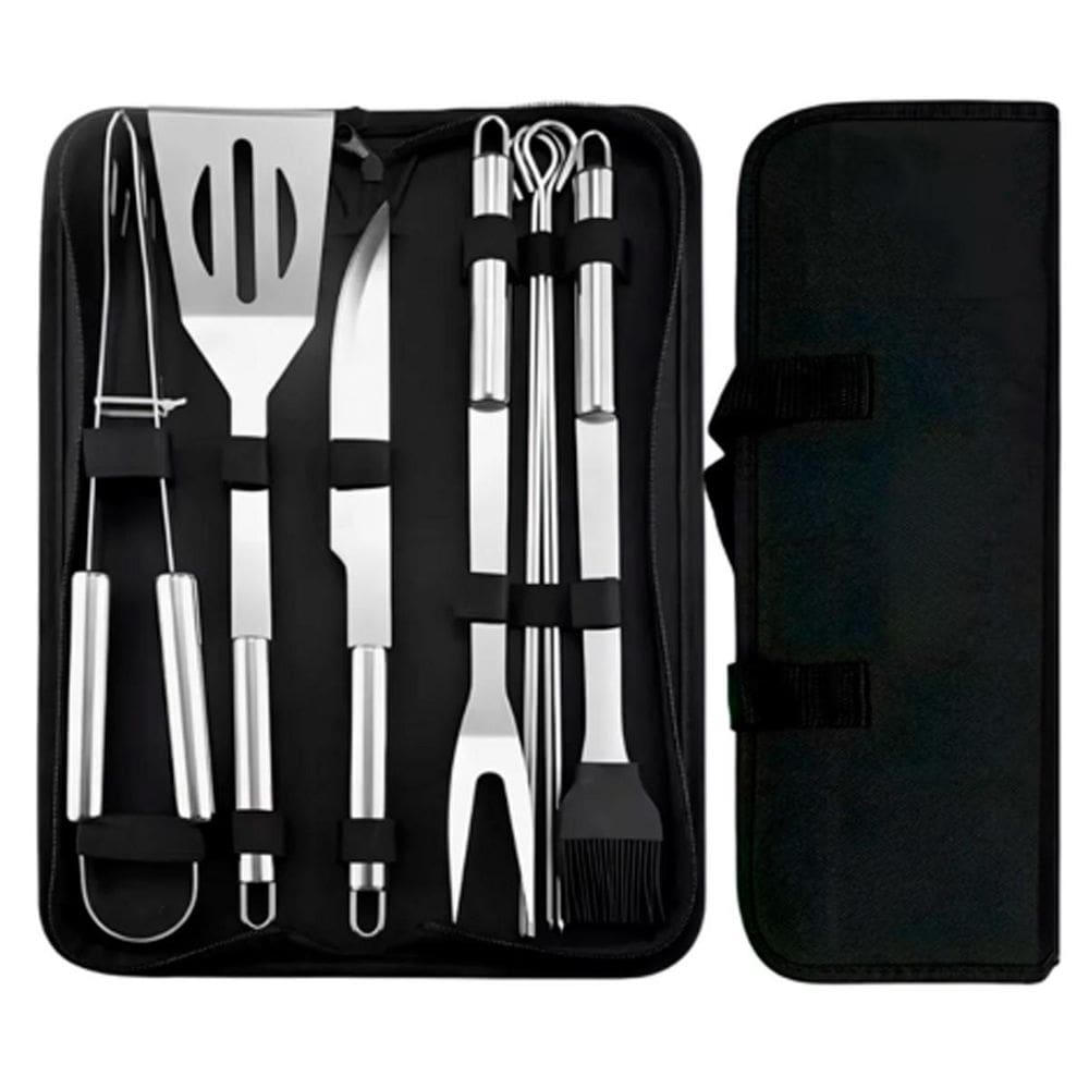 Kit Churrasco Conjunto De Facas Com Acessórios Inox