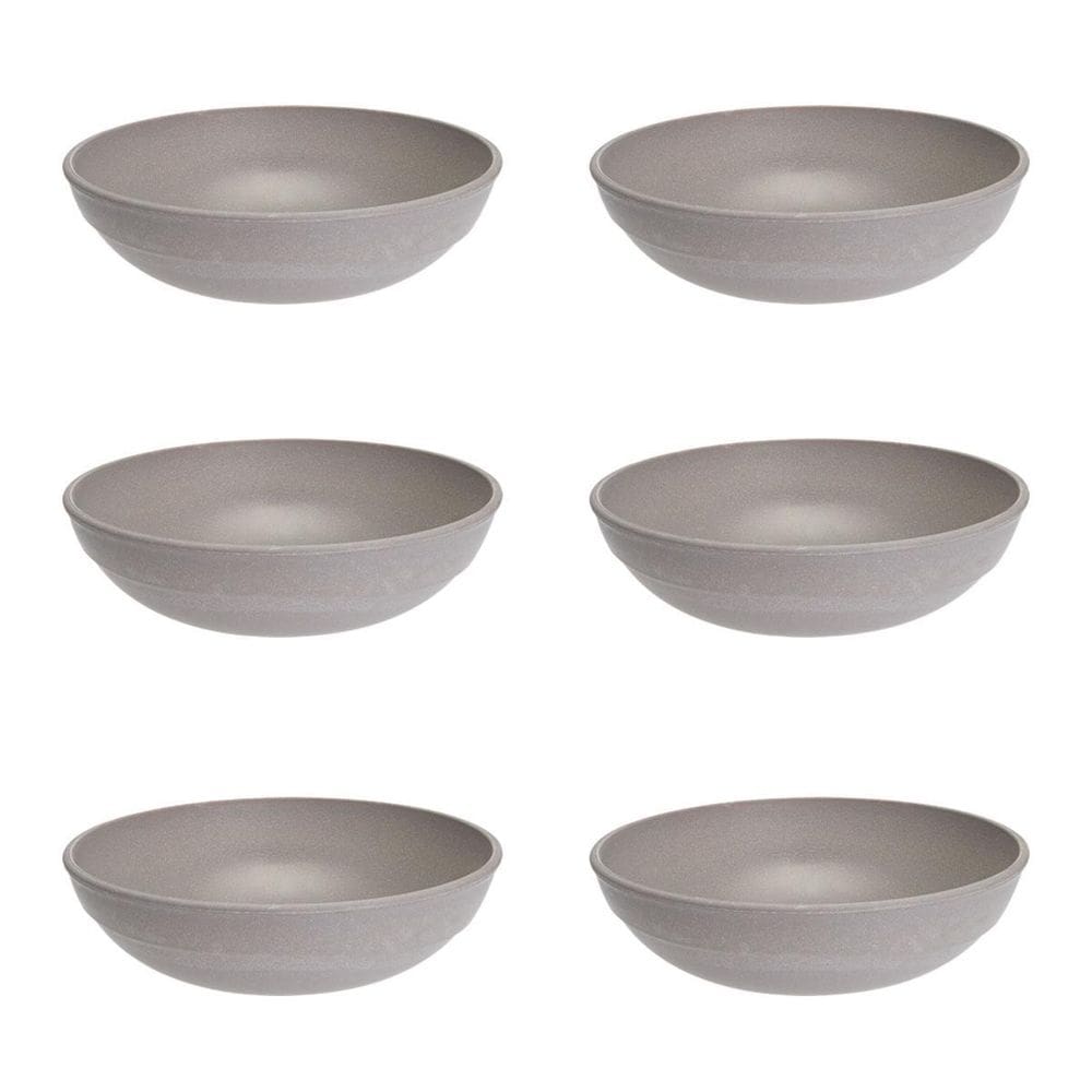 6Un Saladeira Redonda 2,4Lt Tigela Bowl 25Cm Cinza Petra