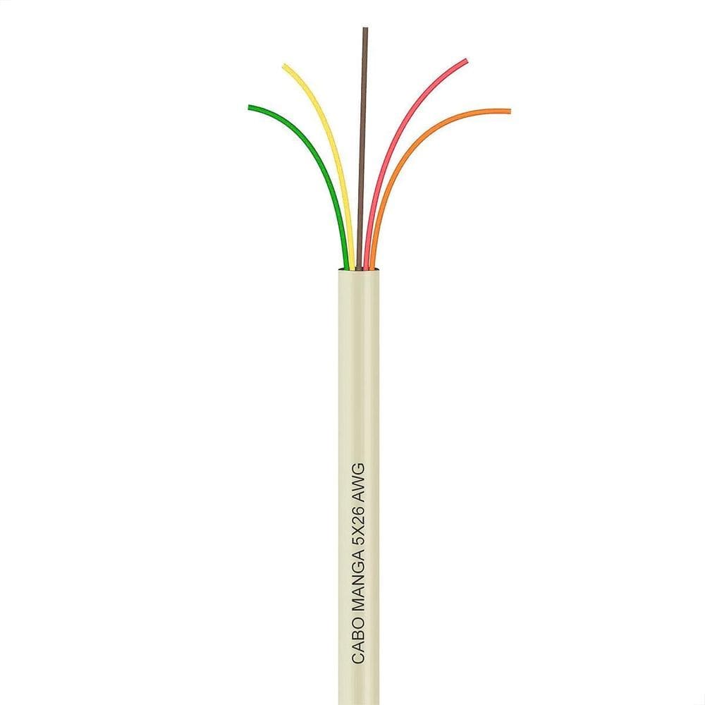 Cabo Manga 5X26 Awg - Sem Blindagem Bege - 1 Metro