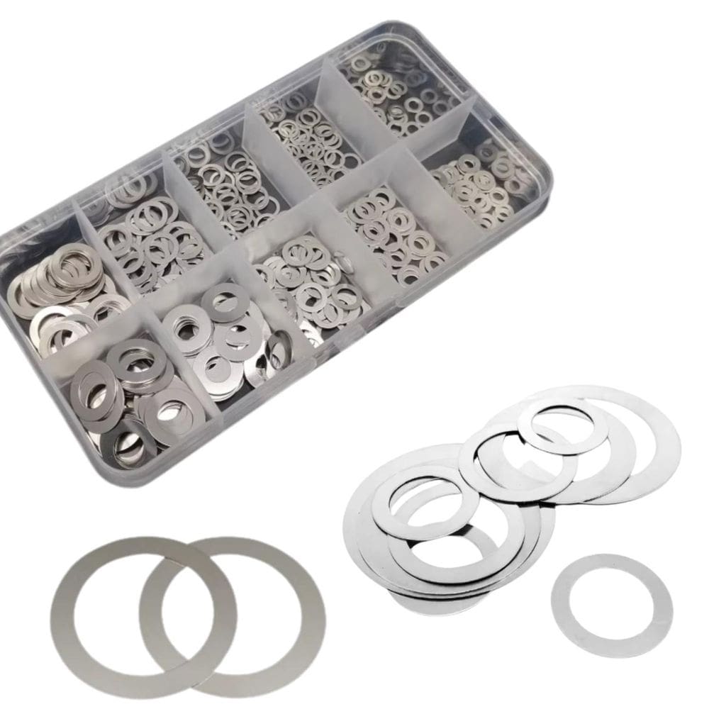 Kit 500 Arruelas Ultra Finas Plana 0,2Mm Inox M3 M4 M5 M6 M8