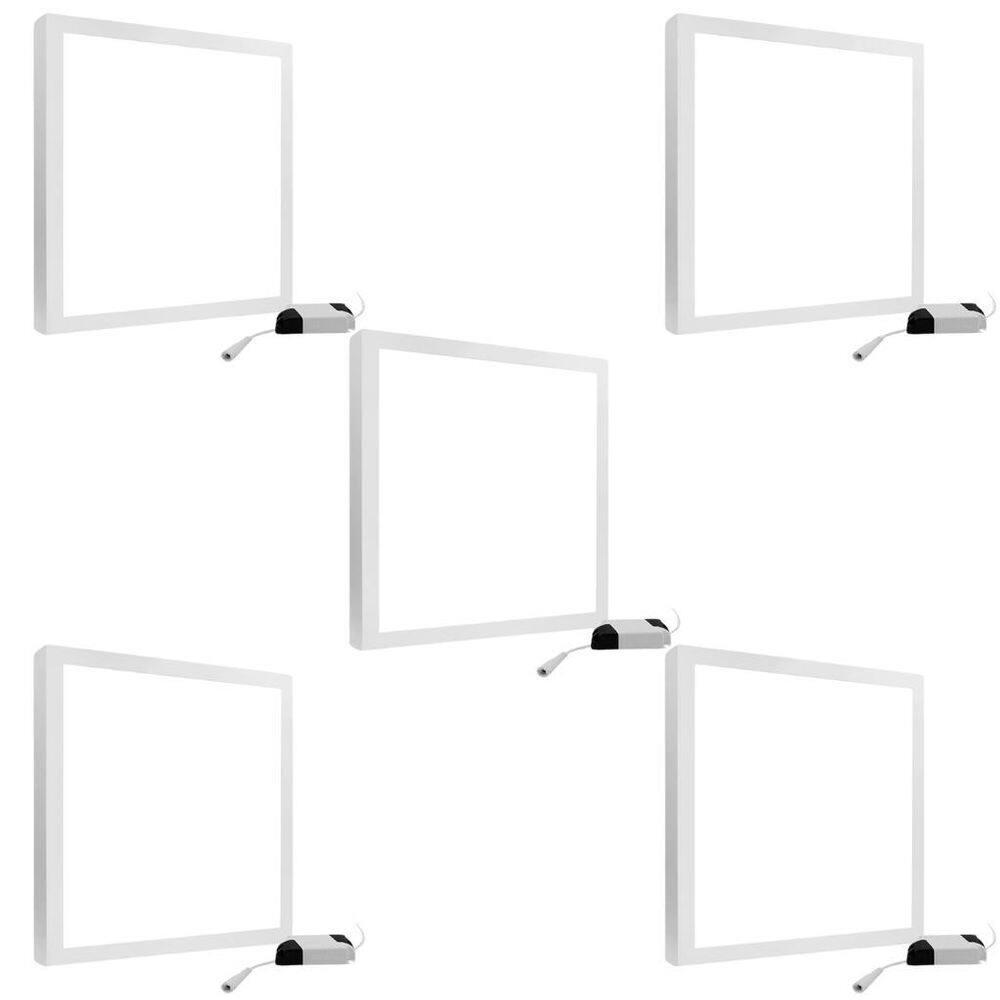 5 Painel Plafon Luminaria Led Sobrepor 45W 60X60 Branco-Frio