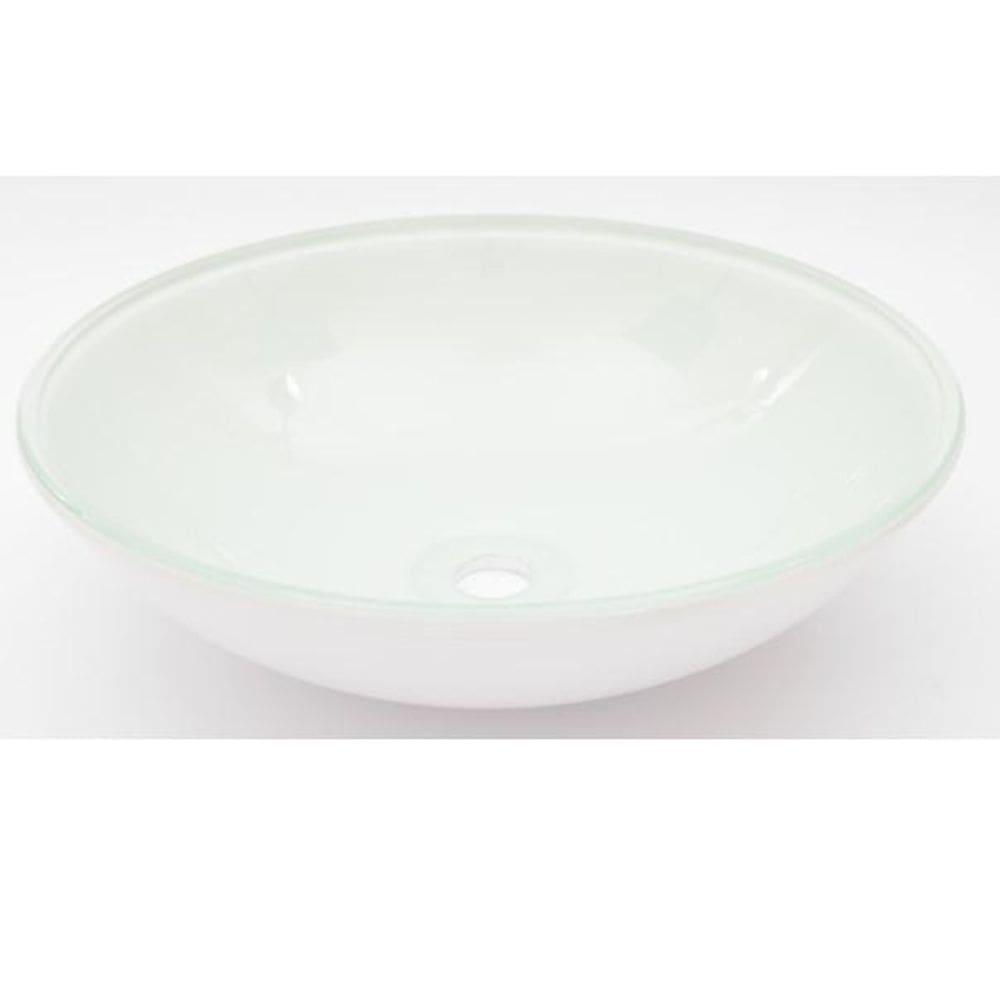 Cuba De Vidro Redonda Branca 29Cm Sem Aba