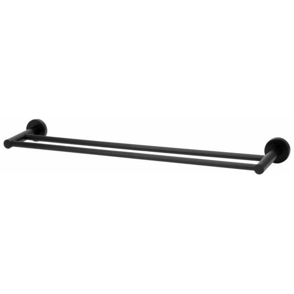 Porta Toalha Duplo - Preto Fosco - Slim