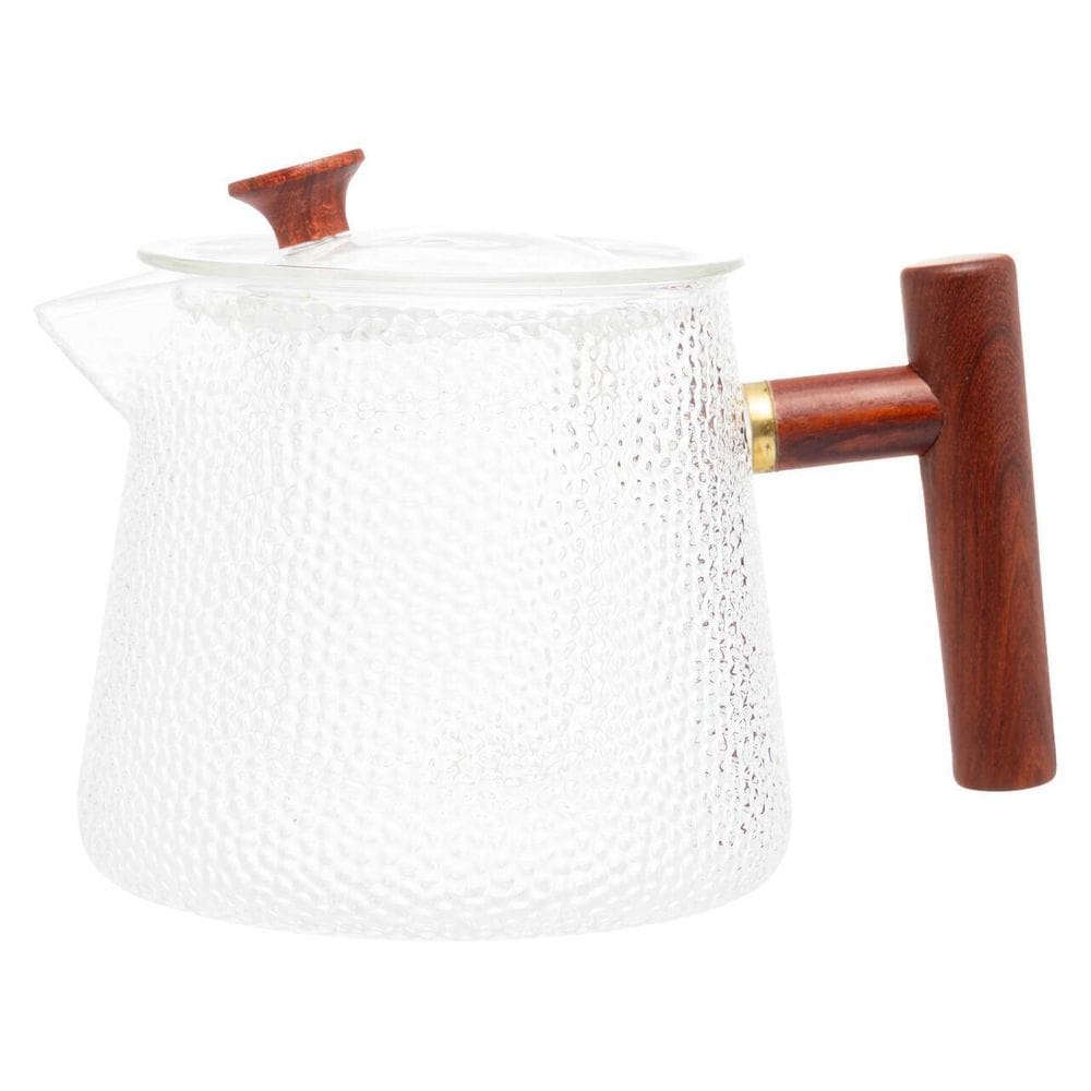 Chaleira De Vidro Martelado Cabo Em Madeira E Filtro 750Ml