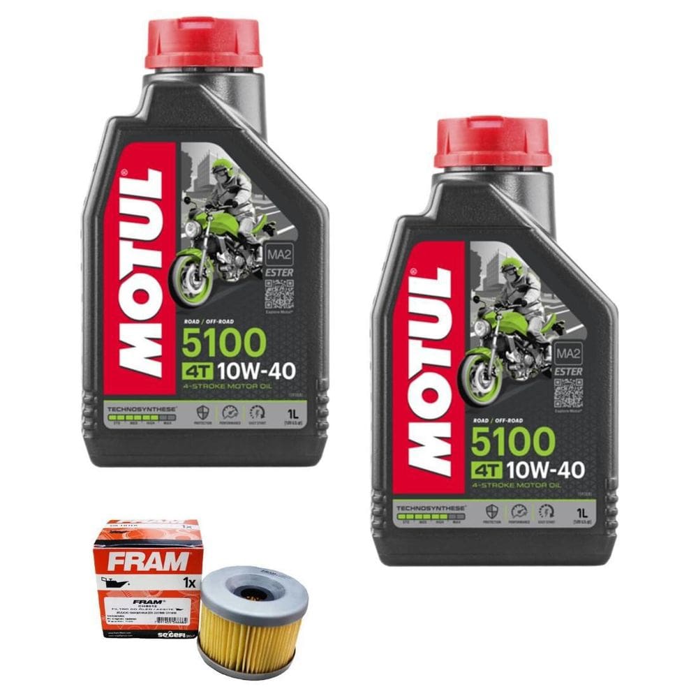 2 Oleo Motul 5100 10W40 Semissintetico Filtro Fram Ninja 250