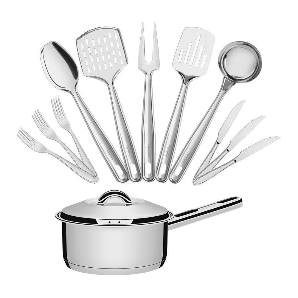 Panela Solar 1,4L Com 5 Utensílios Extrata E 48 Talheres