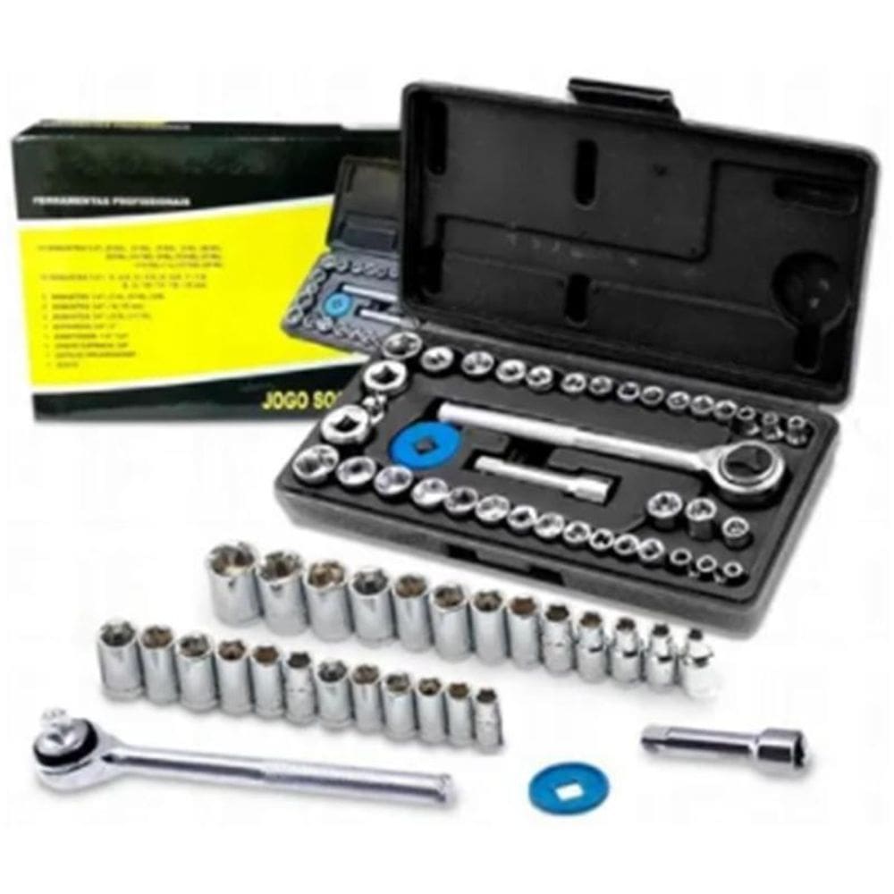 Jogo Chave Soquete Com Catraca 40 Pçs Ferramenta Fertak