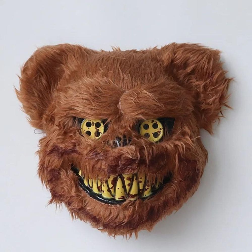 Mascara Festa Halloween Urso Terror Marrom Assustador