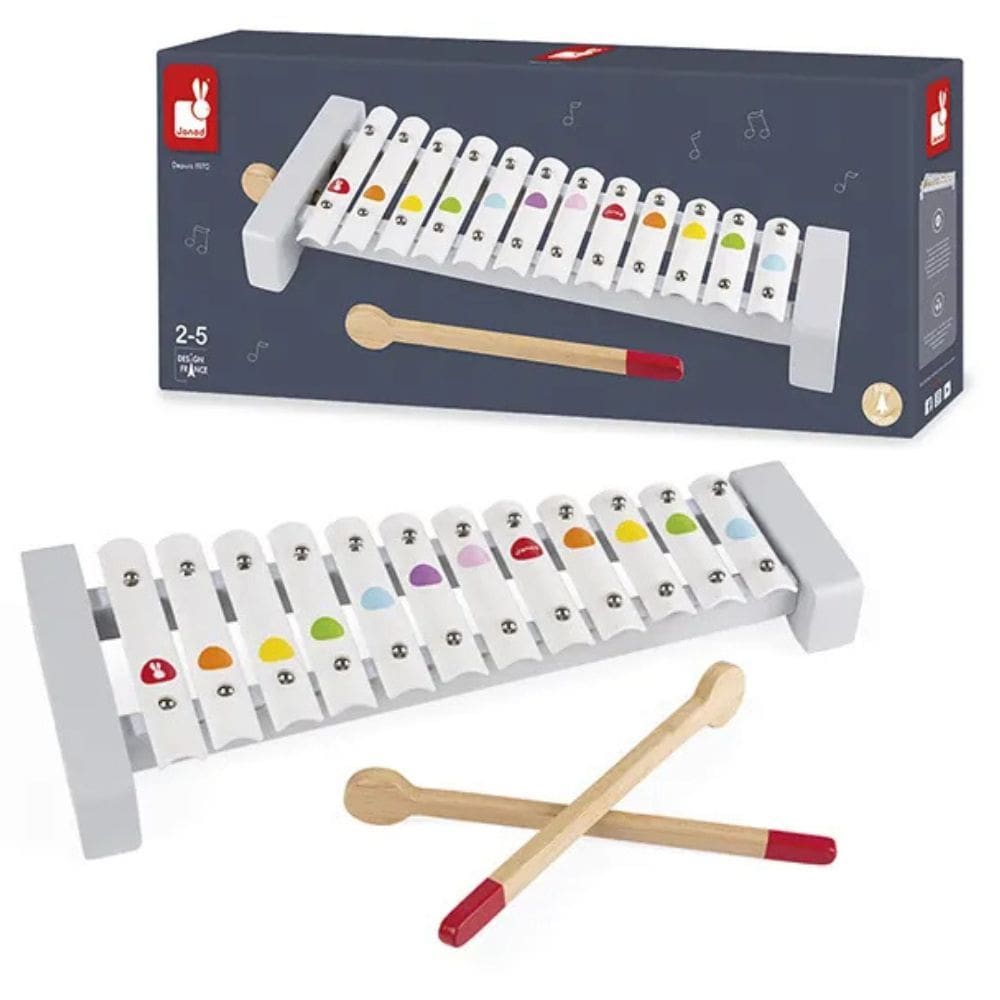 Brinquedo Educativo Meu Primeiro Xilofone Confetti Instrumento Musical Infantil - Janod