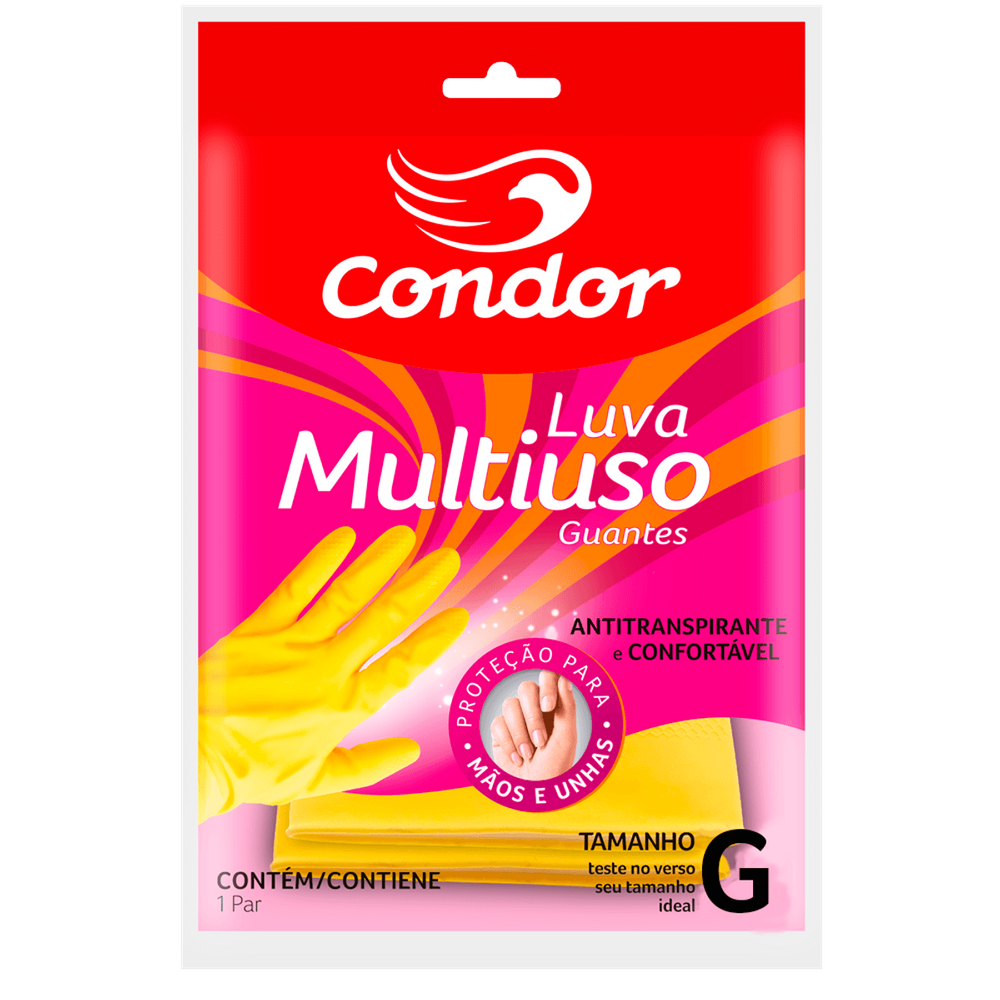 Luva Multiuso Amarela Condor G - Antitranspirante