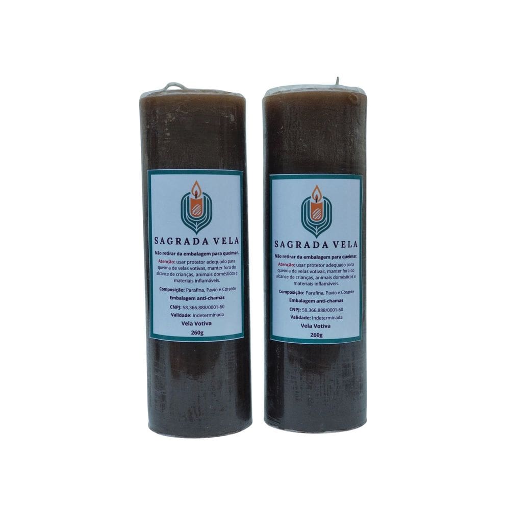 Kit 2 Velas Votiva 7 Dias 260G (Marrom)