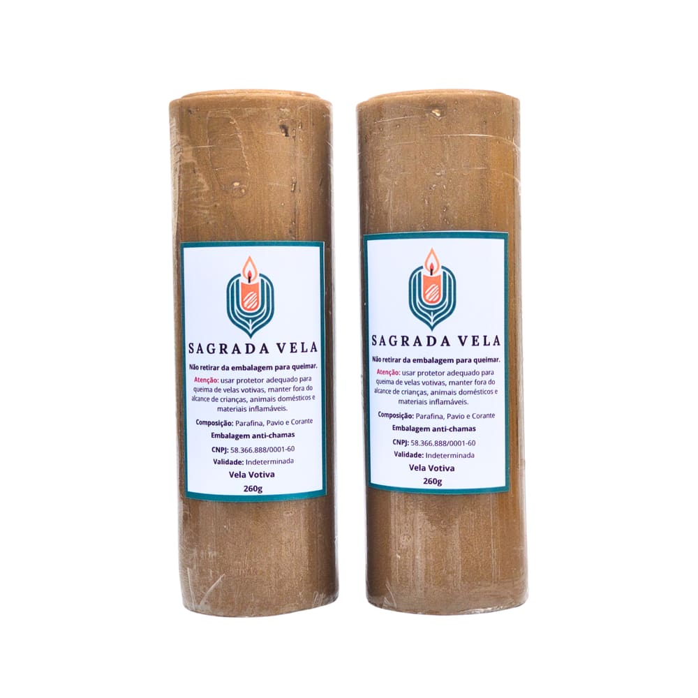 Kit 2 Velas Votiva 7 Dias 260G (Dourada)