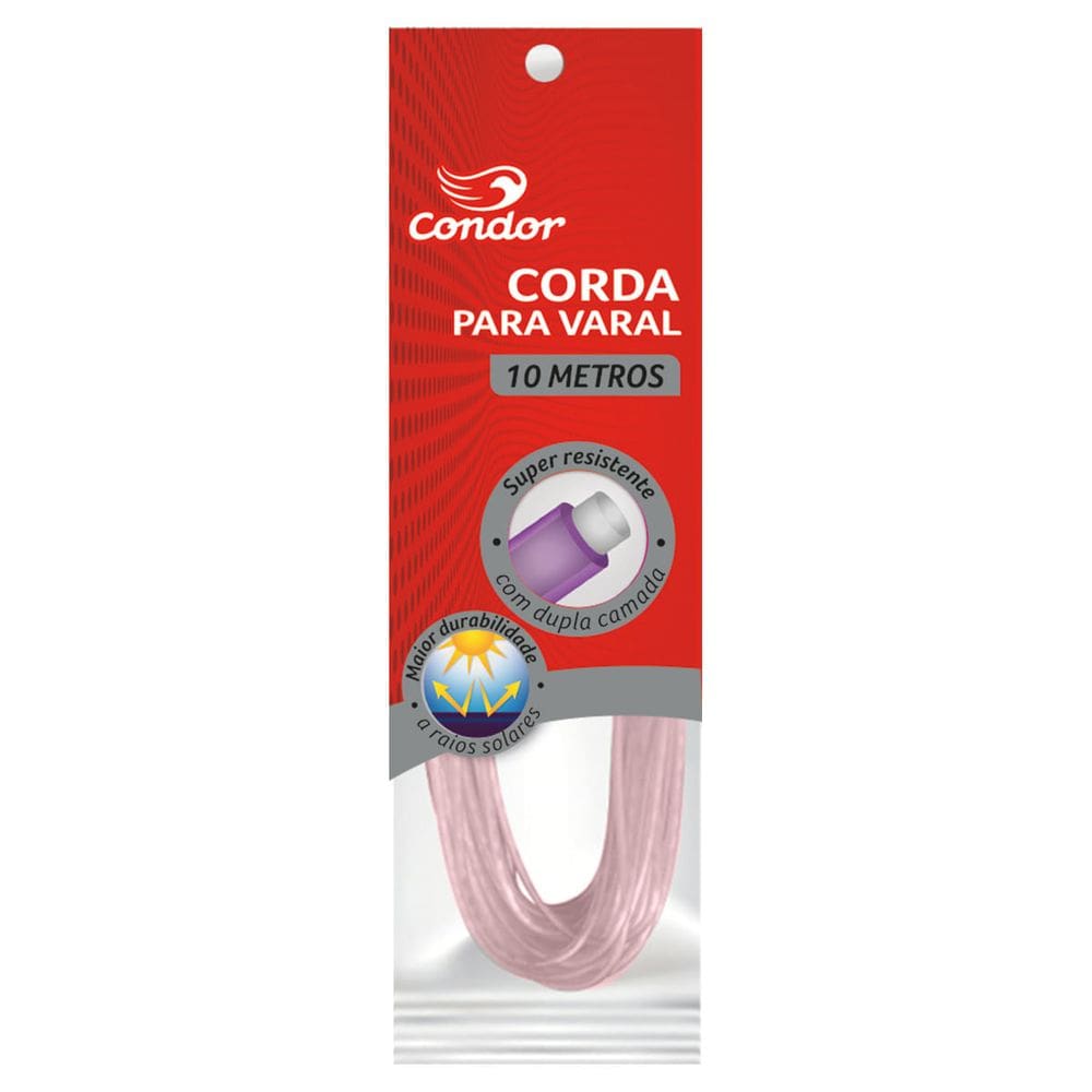 Corda Para Varal Mundo Condor 10M Dupla Camada Plástica