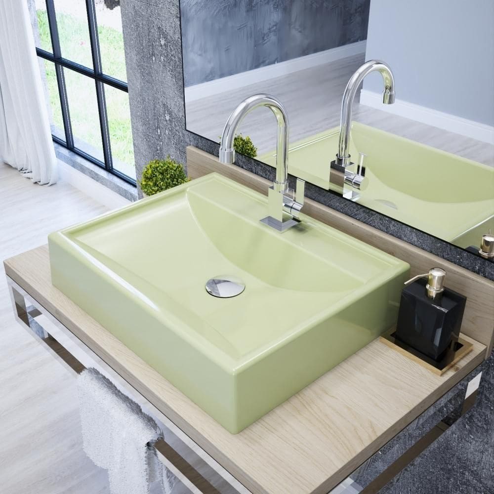 Kit Cuba Rt49 Com Válvula Click 1``g + Sifão Cromado + Flexível Verde Acqua