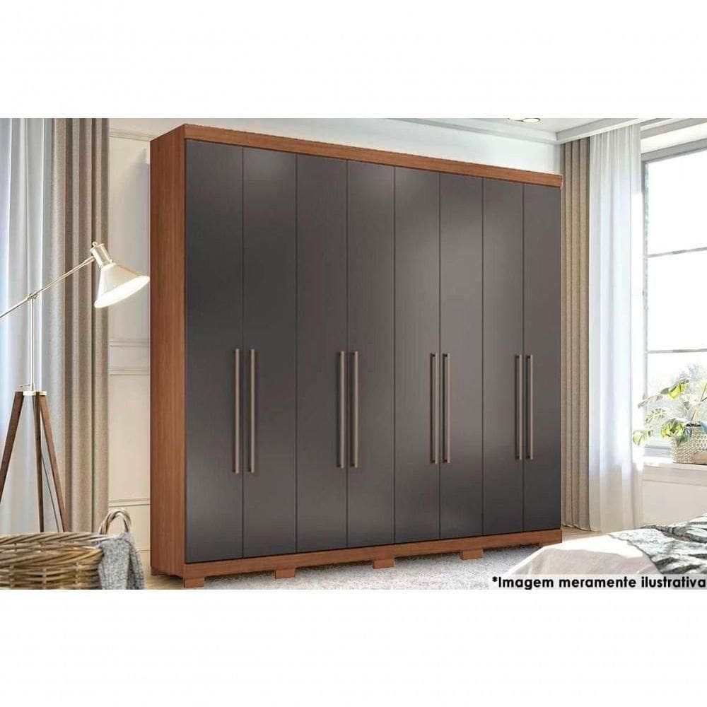 Guarda Roupa Casal 8 Portas E 4 Gavetas C- Pés Master New 8.4 Jatobá - Santos Andirá