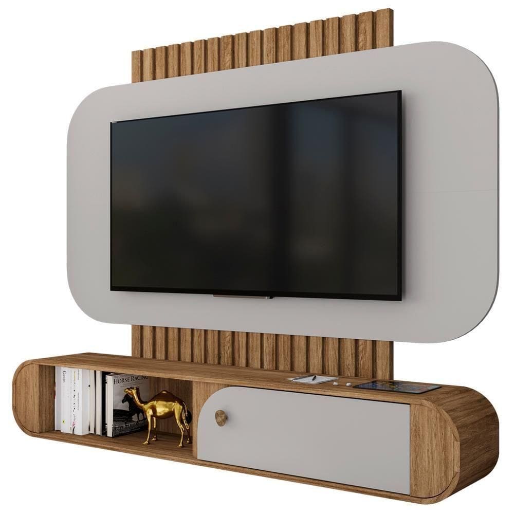 Painel Suspenso Organico TV 55 Polegadas 156 Cm Jurere Bechara Cinamomo Off White