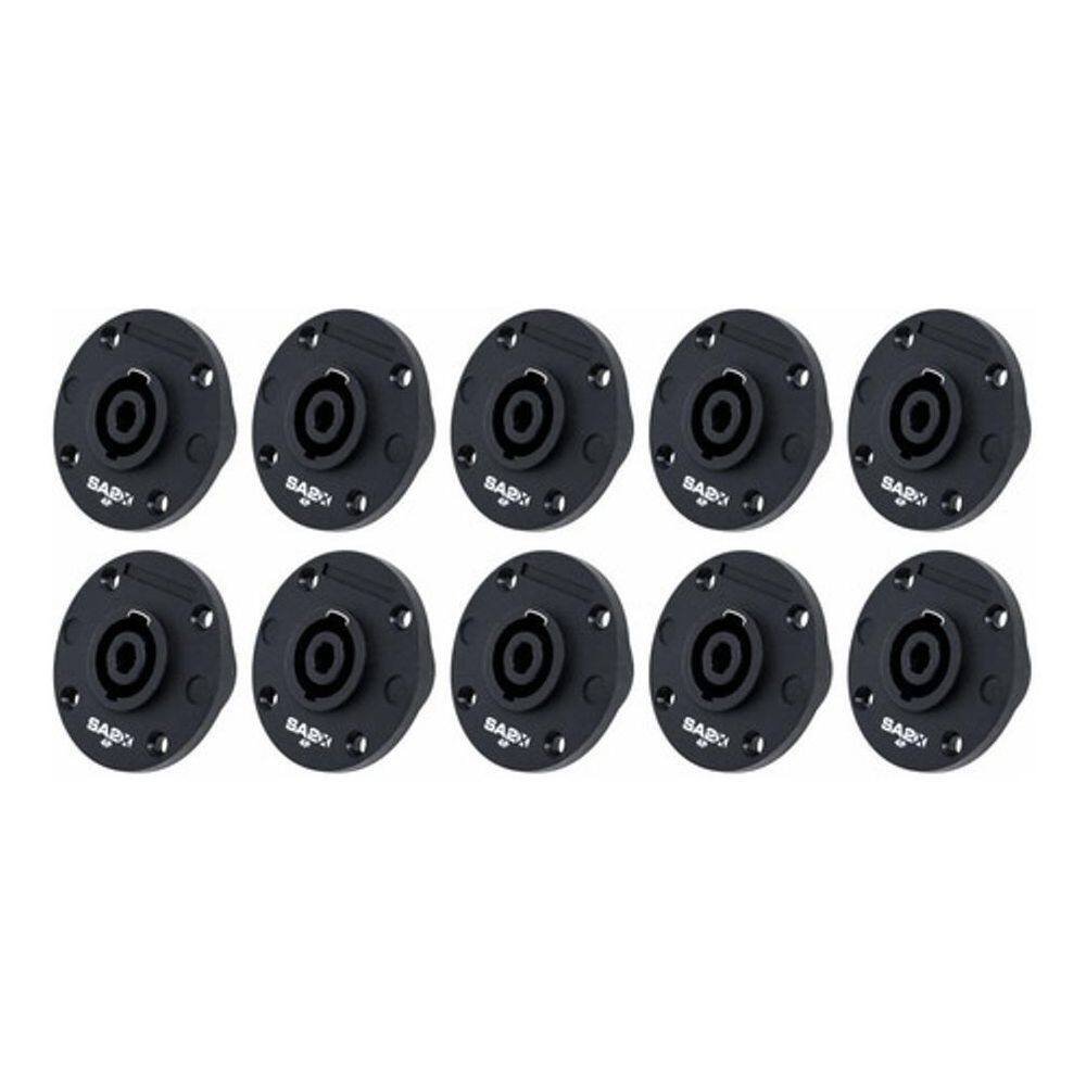 Kit 10 Conector Speakon Femea 4V Redondo Painel Sa2X