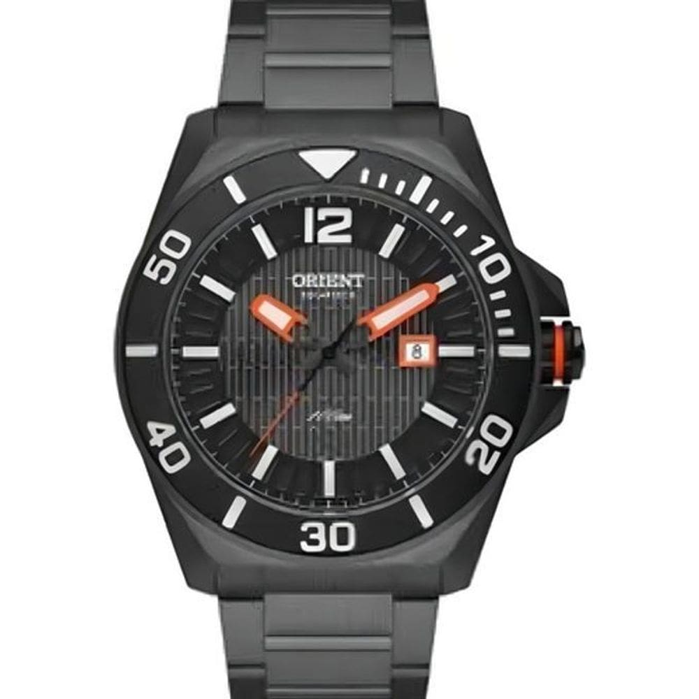 Relógio Orient Solartech Todo Aço Banho Ip Black Mpss1051