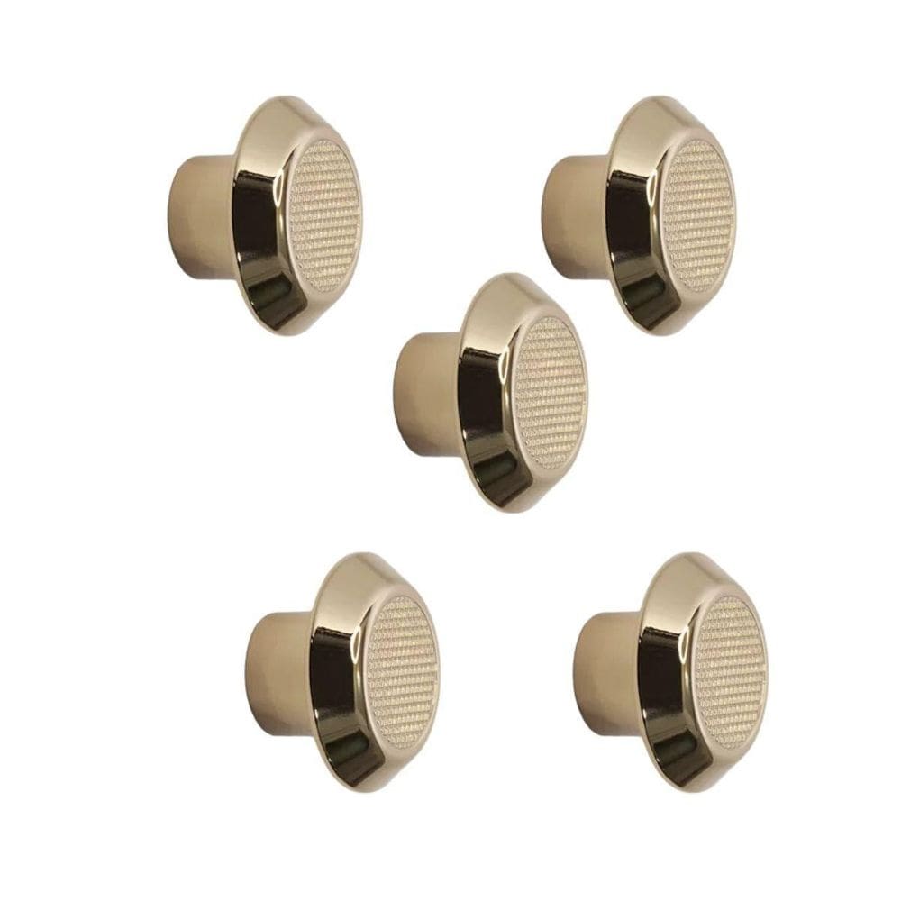 Kit 5 Puxador Moveis Ponto Disk P Gold Dourado Brilhante Zen