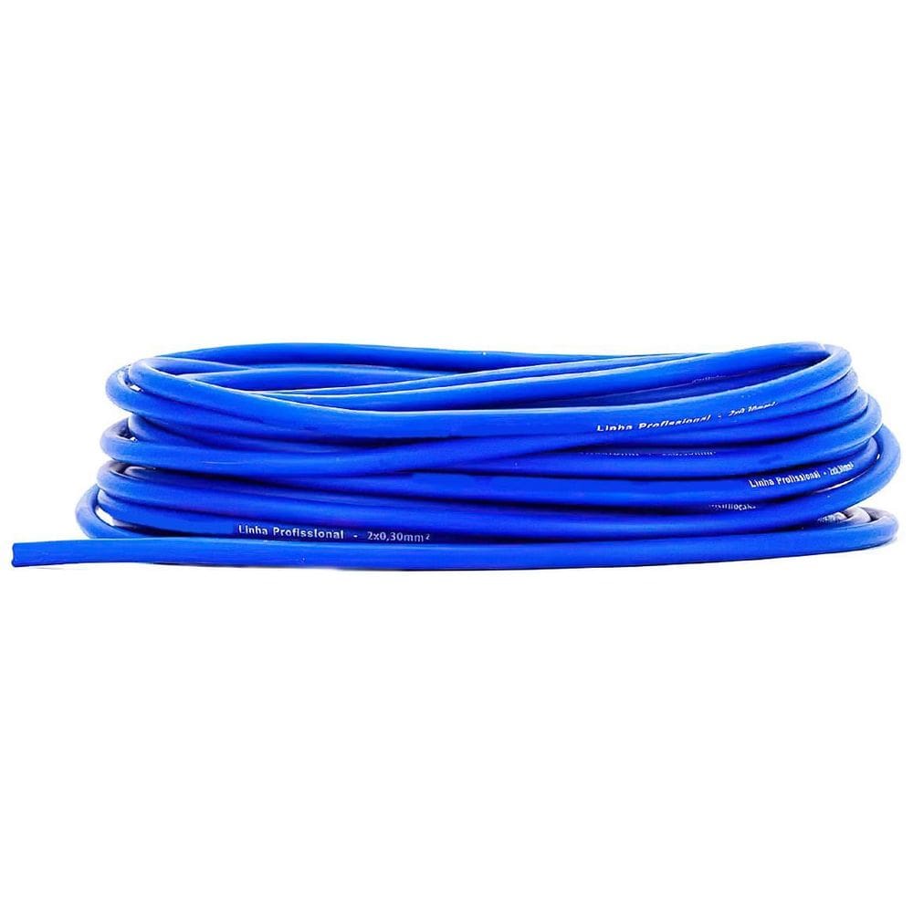 Cabo De Microfone Profissional 2X0,30 Azul - 5 Metros