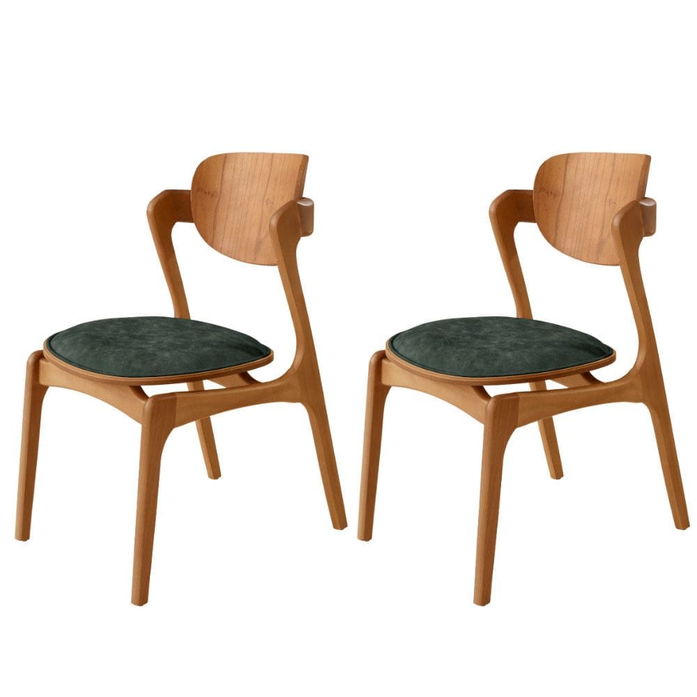 Conjunto com 2 Cadeiras Madeira Solaris Gold Moderna Mobília