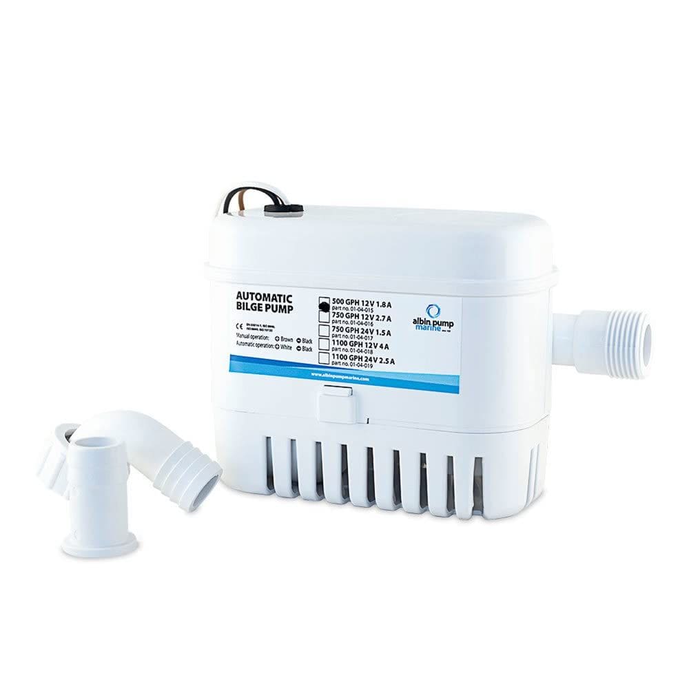 Bomba de esgoto automática Albin Pump 500 GPH 12V