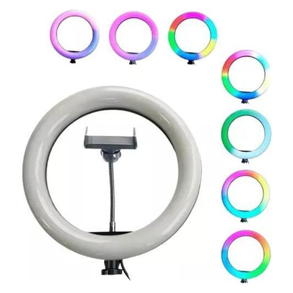 Ring Light Led Rgb Colorido 20 Centimetros+Mini Tripe