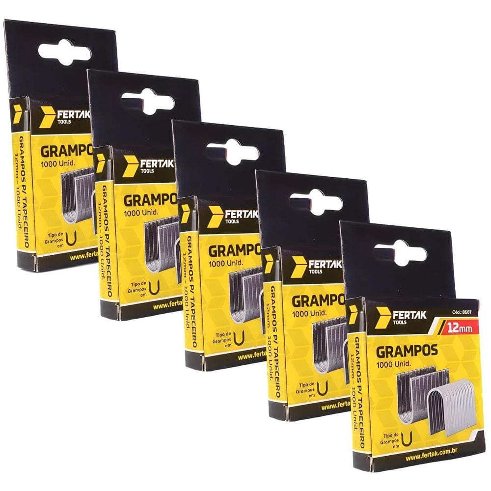 Grampos 12Mm Tipo U Para Grampeador De Pressão Com 5000 Un