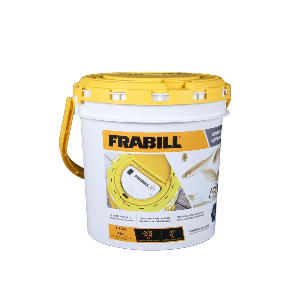 Balde de isca FRABILL 4825 isolado com aerador 5L branco/amarelo
