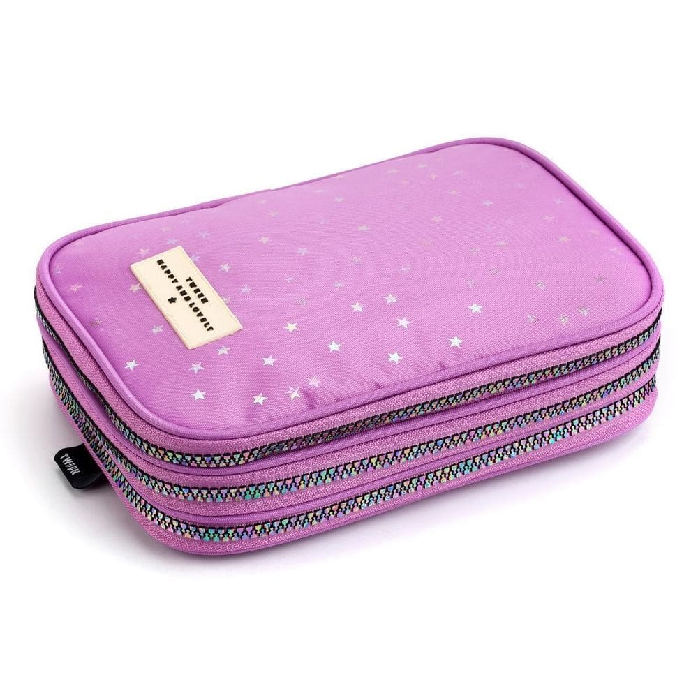 Estojo Box Triplo 100 Pens Metalizado Juvenil Escolar