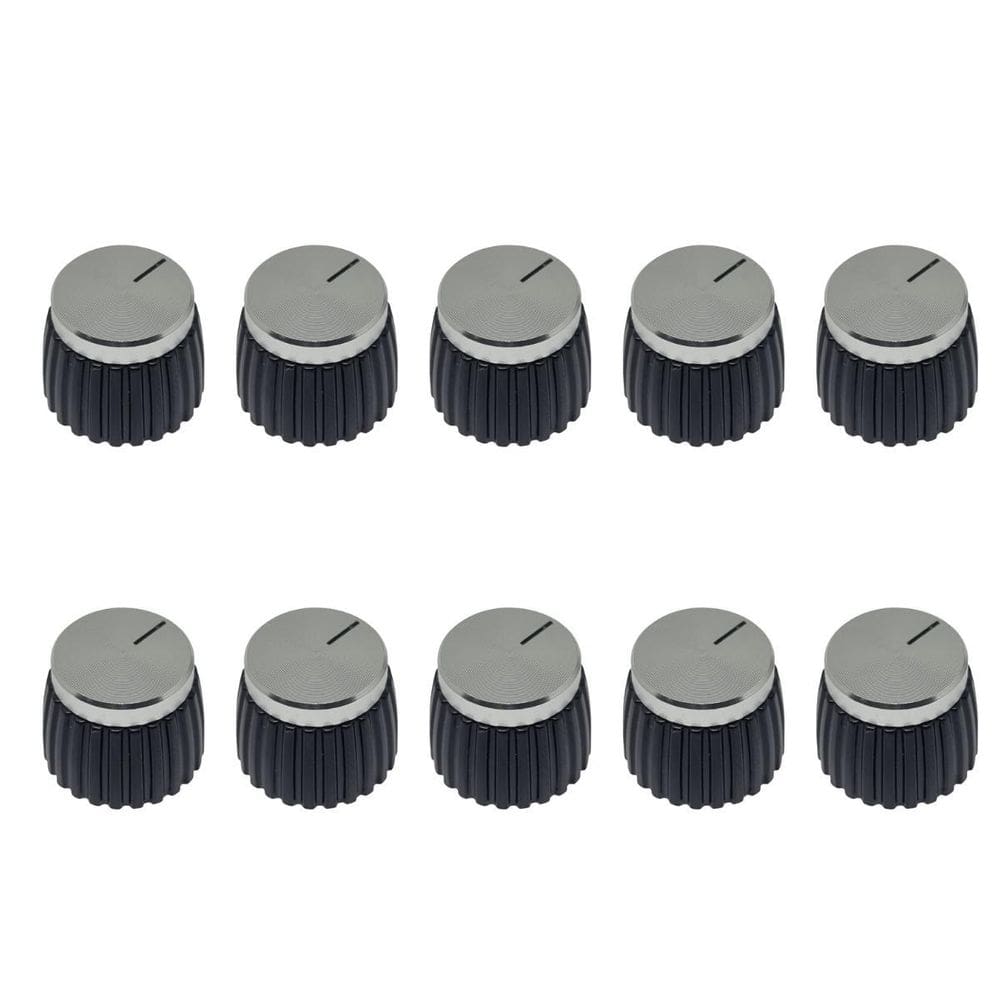 Kit 10 Knob Amplificador Estilo Marshall Prateado Silver