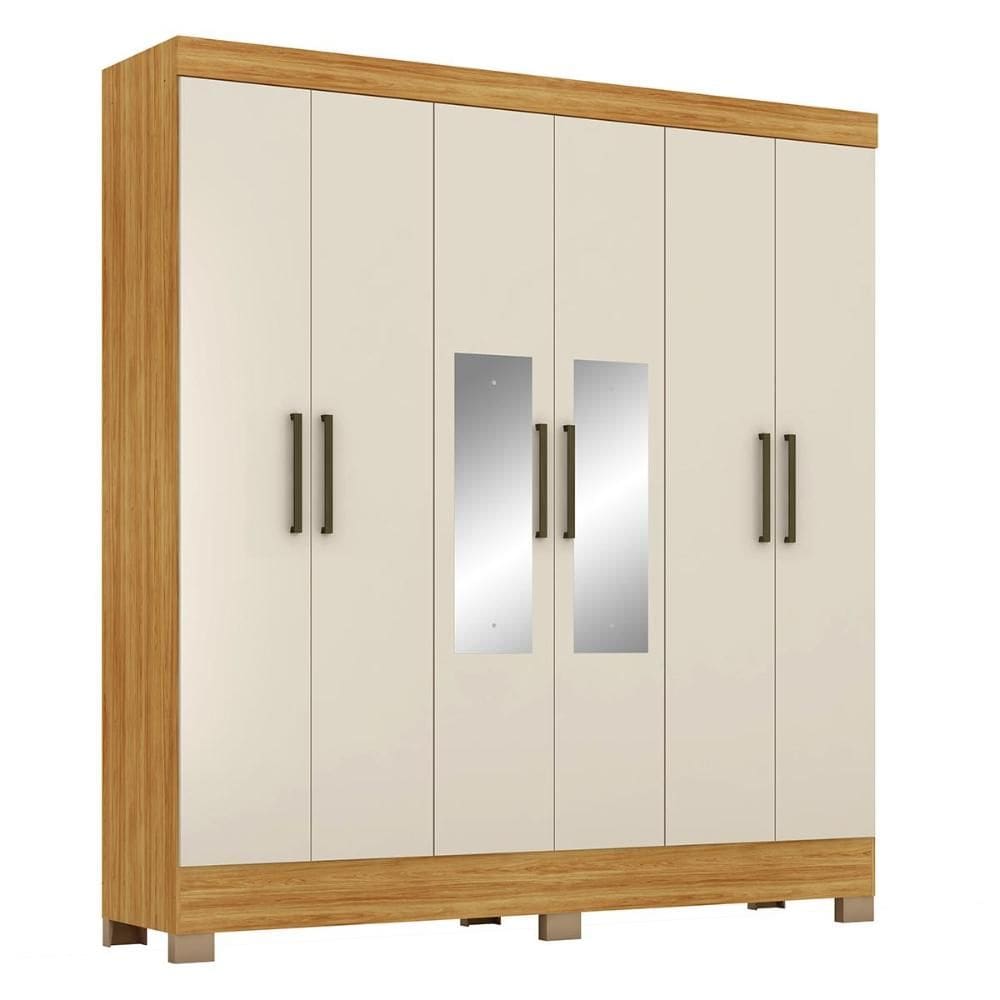 Guarda Roupa Casal Prático 6 Portas com Espelho - Demóbile