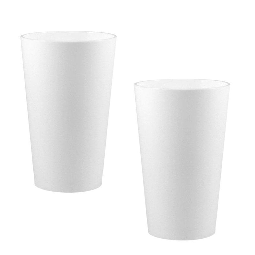 Kit 2 Copos Cancun Branco 320Ml Plástico Premium