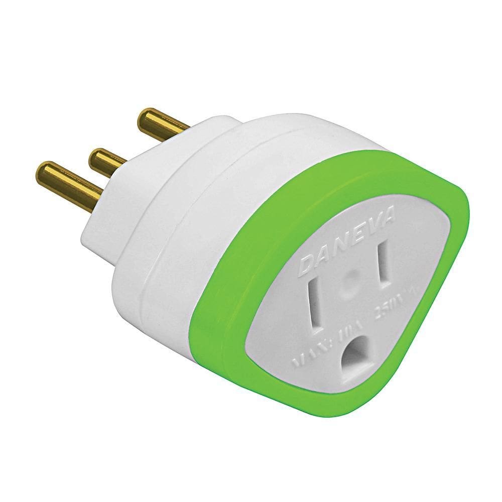 Adaptador Reverso Daneva Dn1629 2P+T 10A 250 Volts Cores