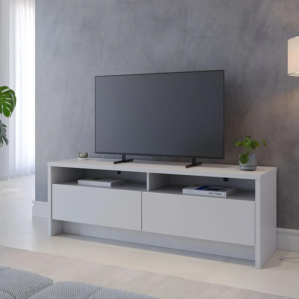 Rack para TV Até 50" 2 Portas Aspen 135 cm - Branco Fosco