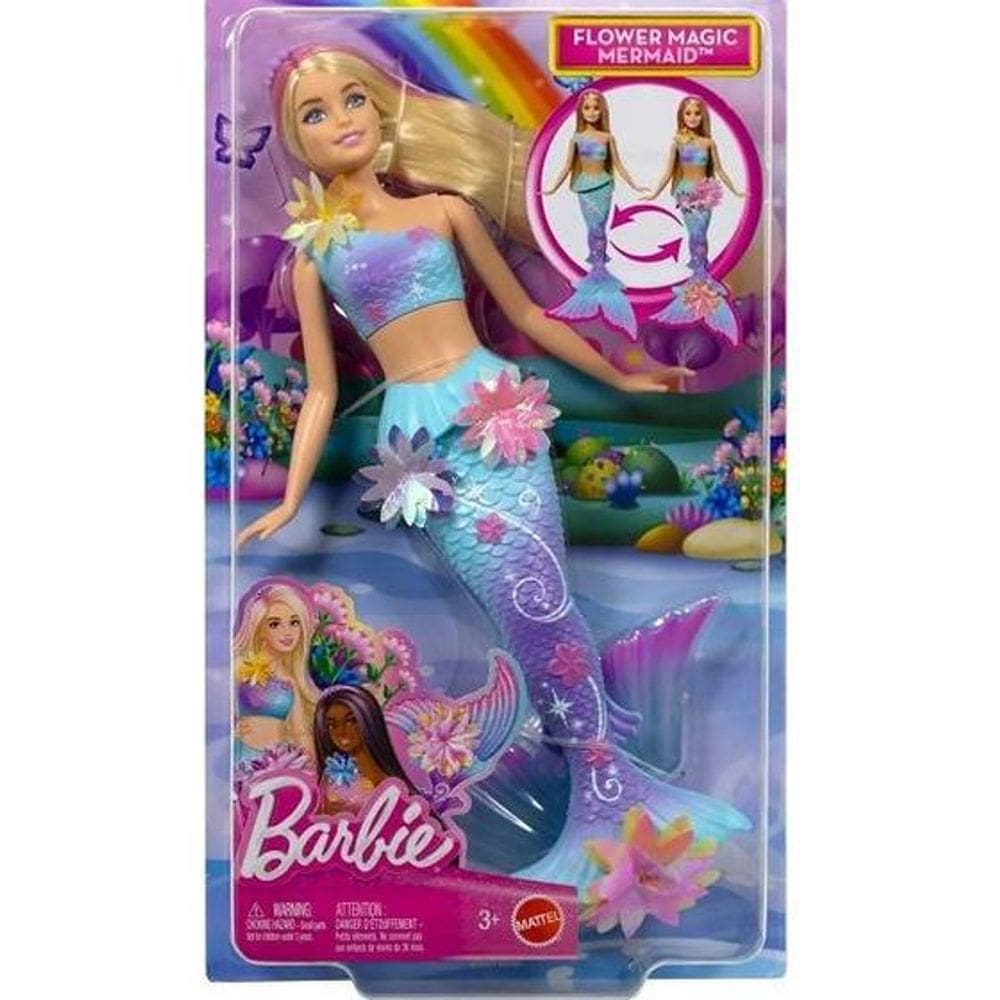 Boneca Barbie Fantasy Sereia Flores Magicas Loira Mattel JDM72