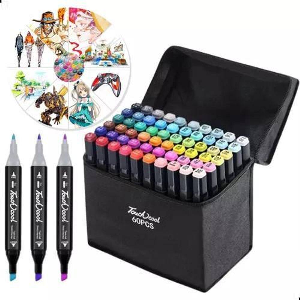 Super Conjunto Profissional De 60 Canetas Permanente 1Linha