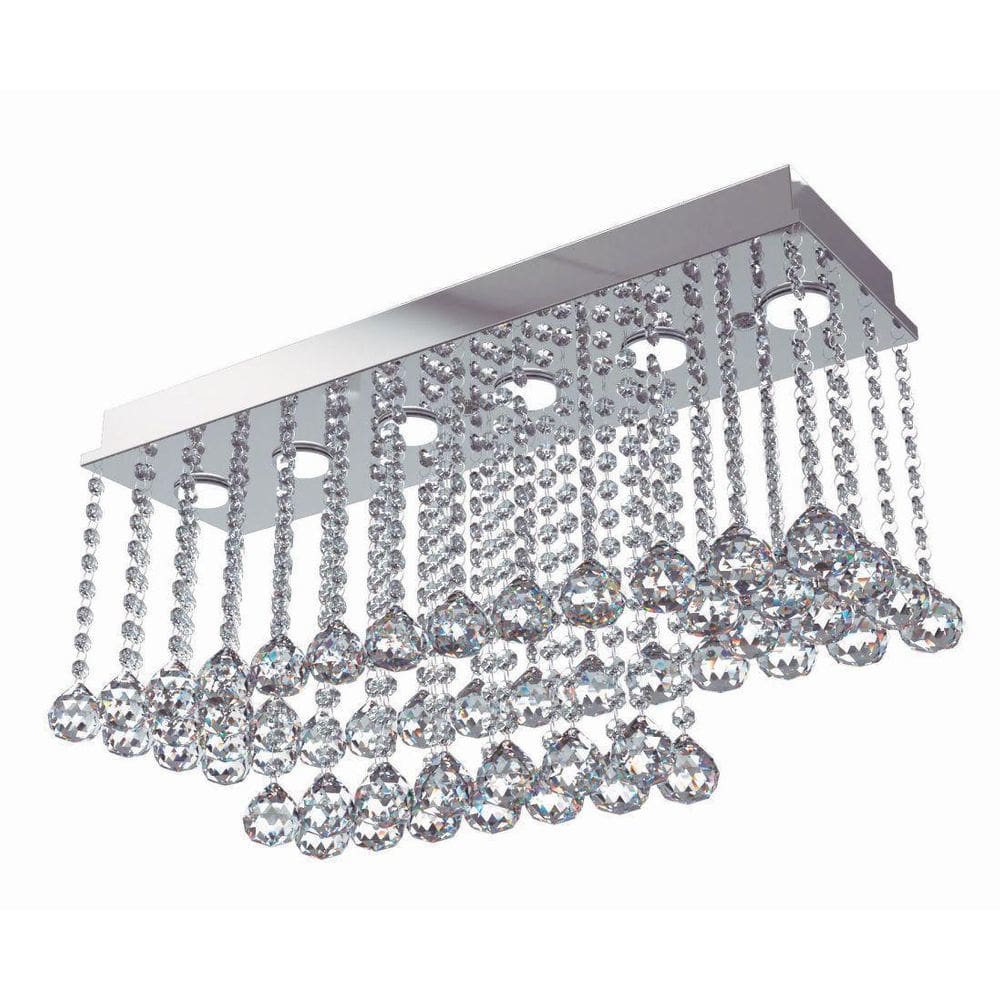 Plafon de Cristal Retangular L62X19cm A30cm Soq 6XGU10