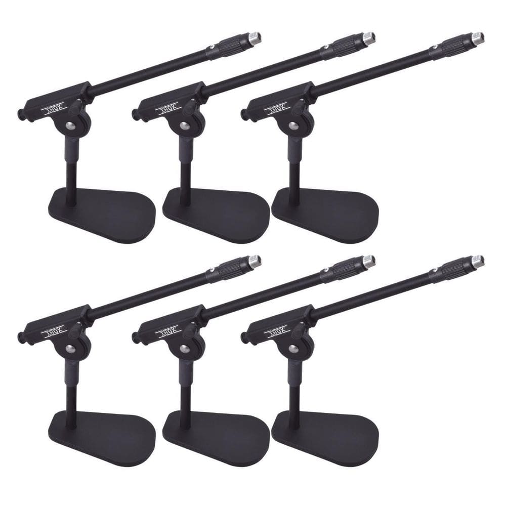 Kit 6 Suporte Microfone Mesa Bumbo Amplificador Metal Ibox