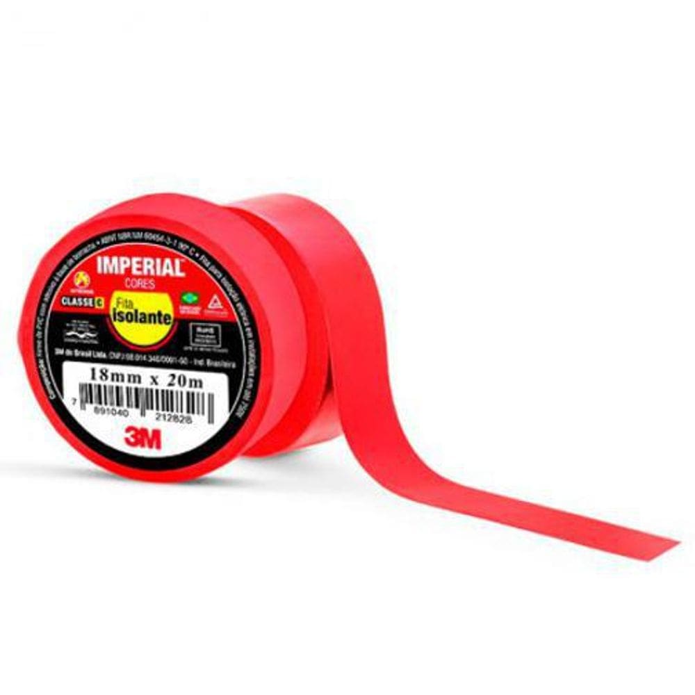 Fita Isolante Imperial Vermelho 18Mmx20Mts 3M